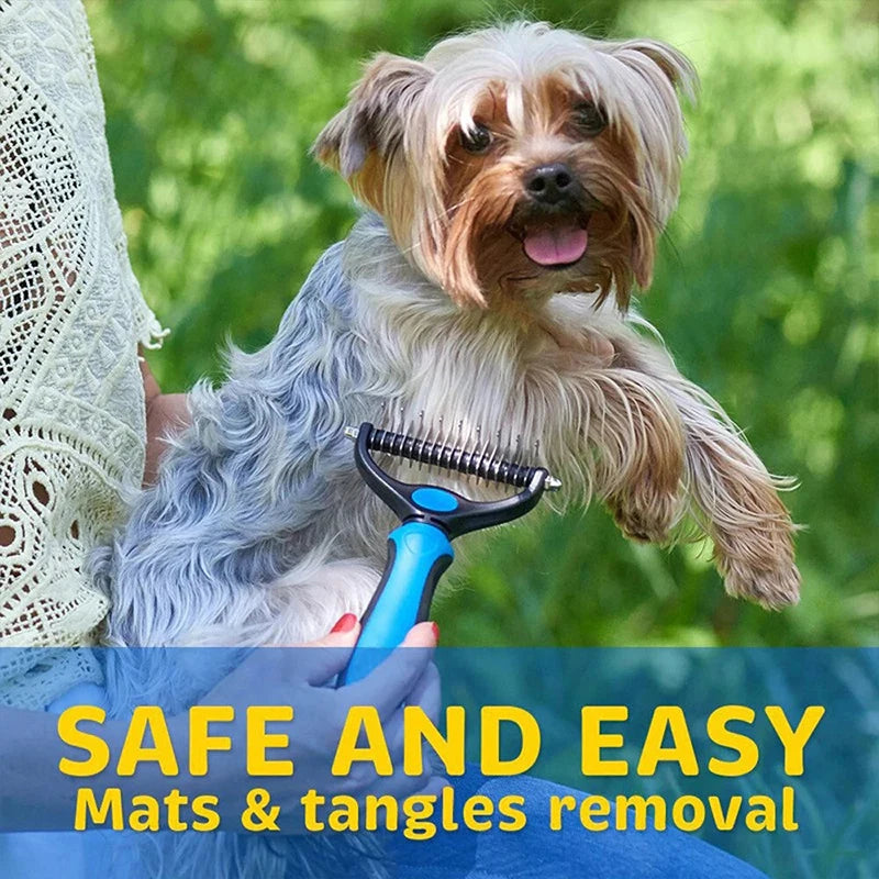 Deshedding Two Sided Hair Removal Brush for Dogs Cats