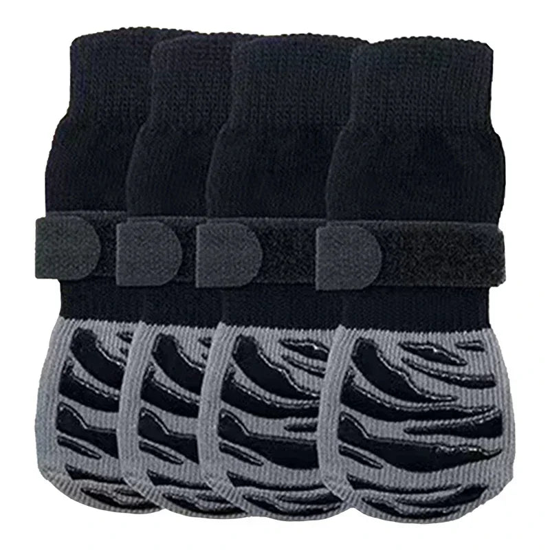 4Pcs/set Anti Slip Dog Socks with Straps