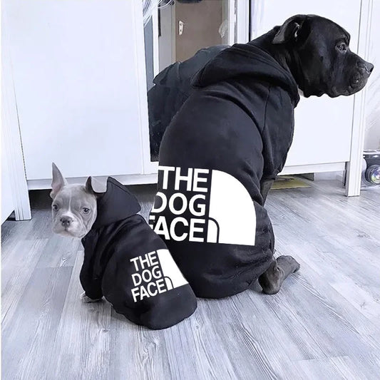 Pet Hoodie "The Dog Face" Text Pattern