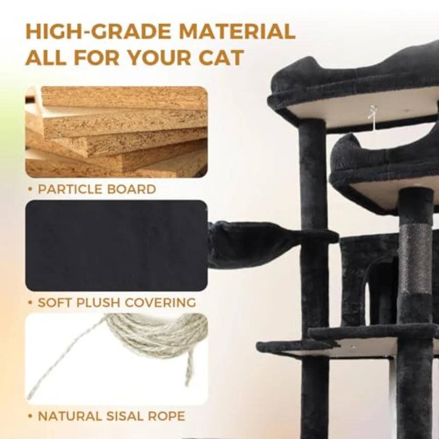 Tall Cat Tower with Scratching Post Condo