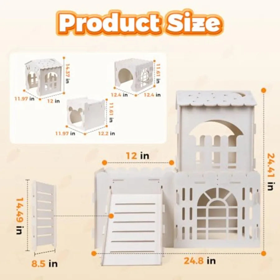 Small Animal Wooden Castle with Climbing