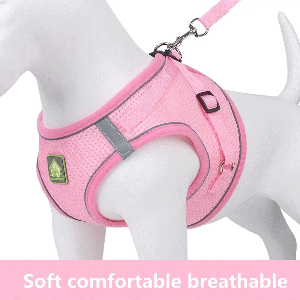 1 Set Comfortable Mesh Breathable Adjustable Reflective Dog Vest Chest Back Strap