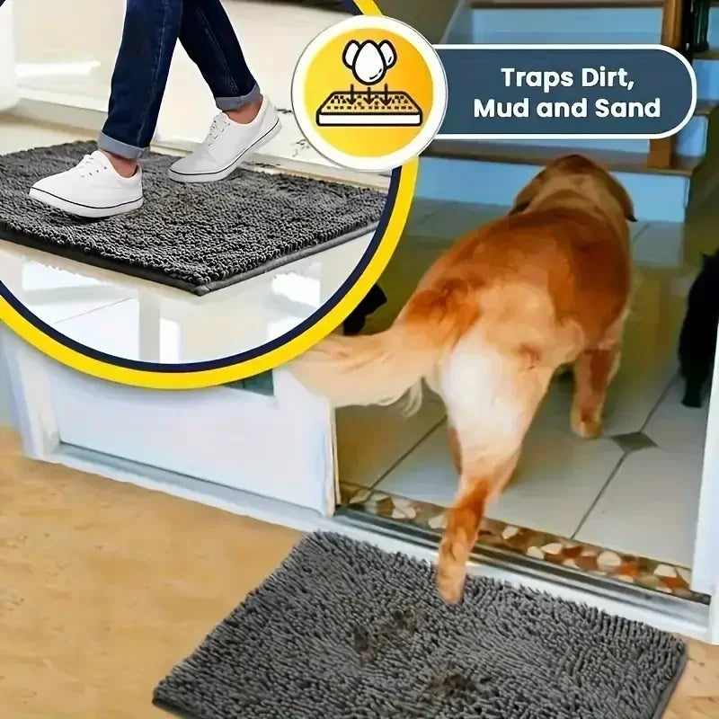 Dog Doormat for Muddy Paws Absorbent Non-slip