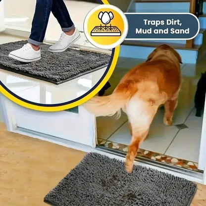 Dog Doormat for Muddy Paws Absorbent Non-slip