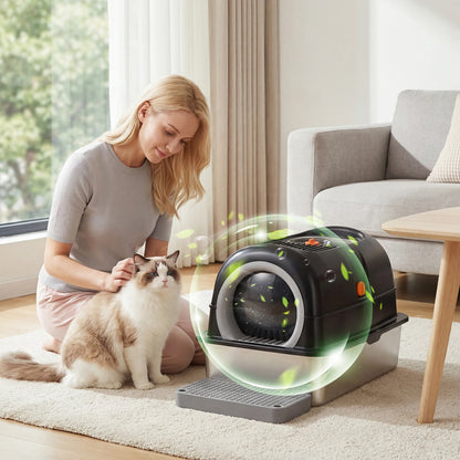 24IN Stainless Steel Cat Litter Box