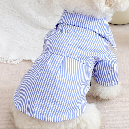 Pet Clothes Bowknot Striped Shirts