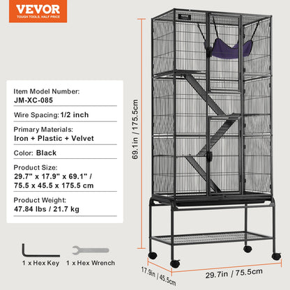 64.6" 4-Tier Small Animal Cage