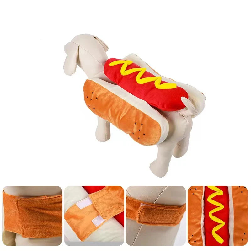 Hot Dog Shaped Adjustable Cat Dog Party Costume