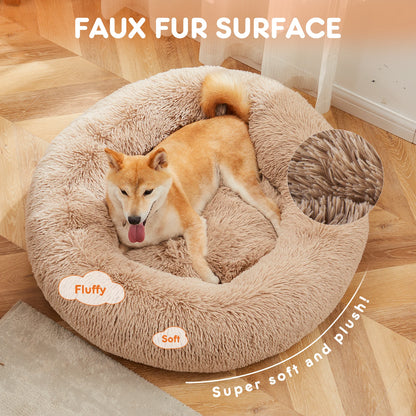 Anti-Slip Round Fluffy Plush Faux Fur Pet Bed