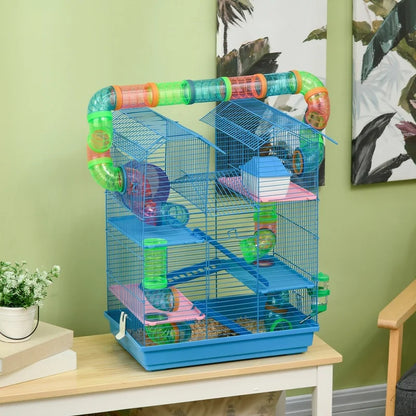 18.5" 5-Tier Hamster Cage with Tubes