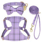 Extra Small Dog Harness Collar and Leash Set with Bowtie