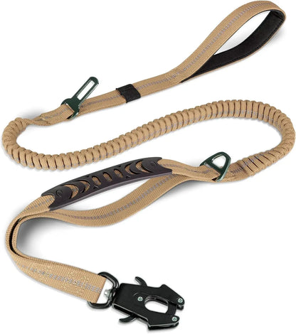 Reflective Shock Absorbing Pet Leash with Car Seatbelt
