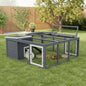 Outdoor Hutch with Openable Top 123 x 120 x 52cm, Grey