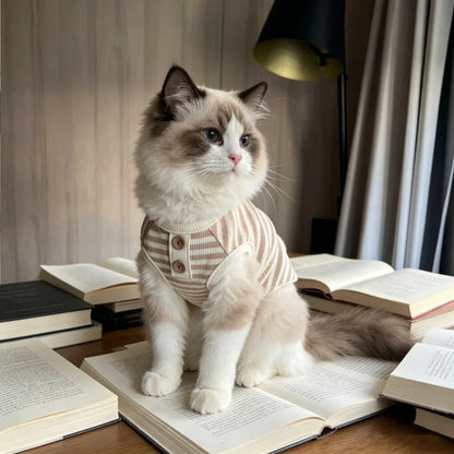1pc  Simple striped knitted vest