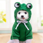 New Dog Hoodie Clothes Frog Shape Warm Fleece