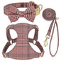 Extra Small Dog Harness Collar and Leash Set with Bowtie