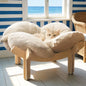 Wooden High Leg Cat Bed with Soft Cushion