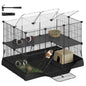 2-Tier Small Animal Playpen with Waterproof Mat, Top and Side Door,,36.6 x 24.8 x 24.2 Inch