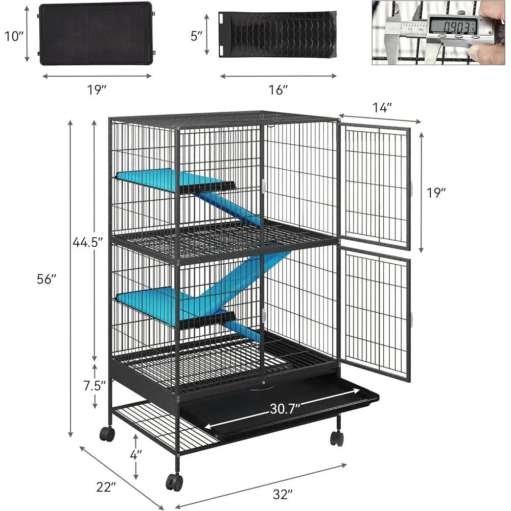 4-Tiers Metal Small Animal Cage