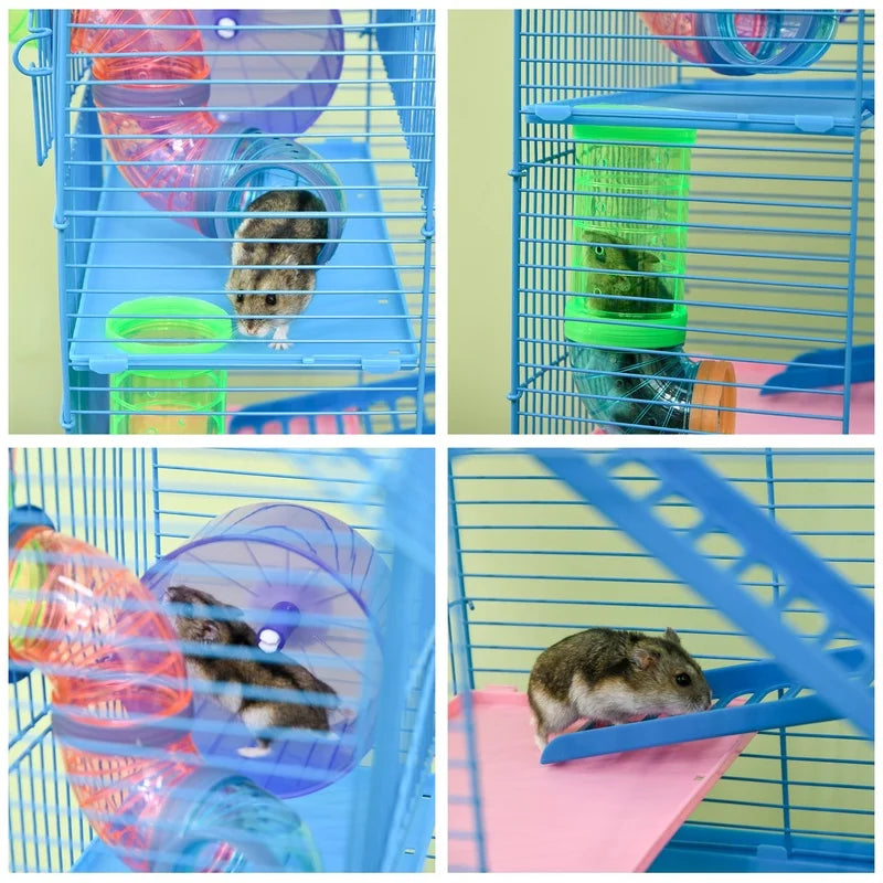 18.5" 5-Tier Hamster Cage with Tubes