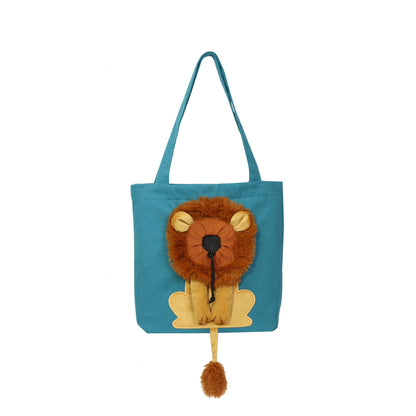 Lion Design Portable Breathable Lion Cat Dog Carrier Bags Outgoing Travel Pets Handbag With Safety Zippers