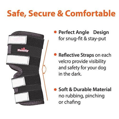 NeoAlly Dog Rear Leg Hock Brace with Safety Reflective Straps for Large Dogs