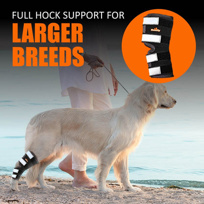 NeoAlly Dog Rear Leg Hock Brace with Safety Reflective Straps for Large Dogs