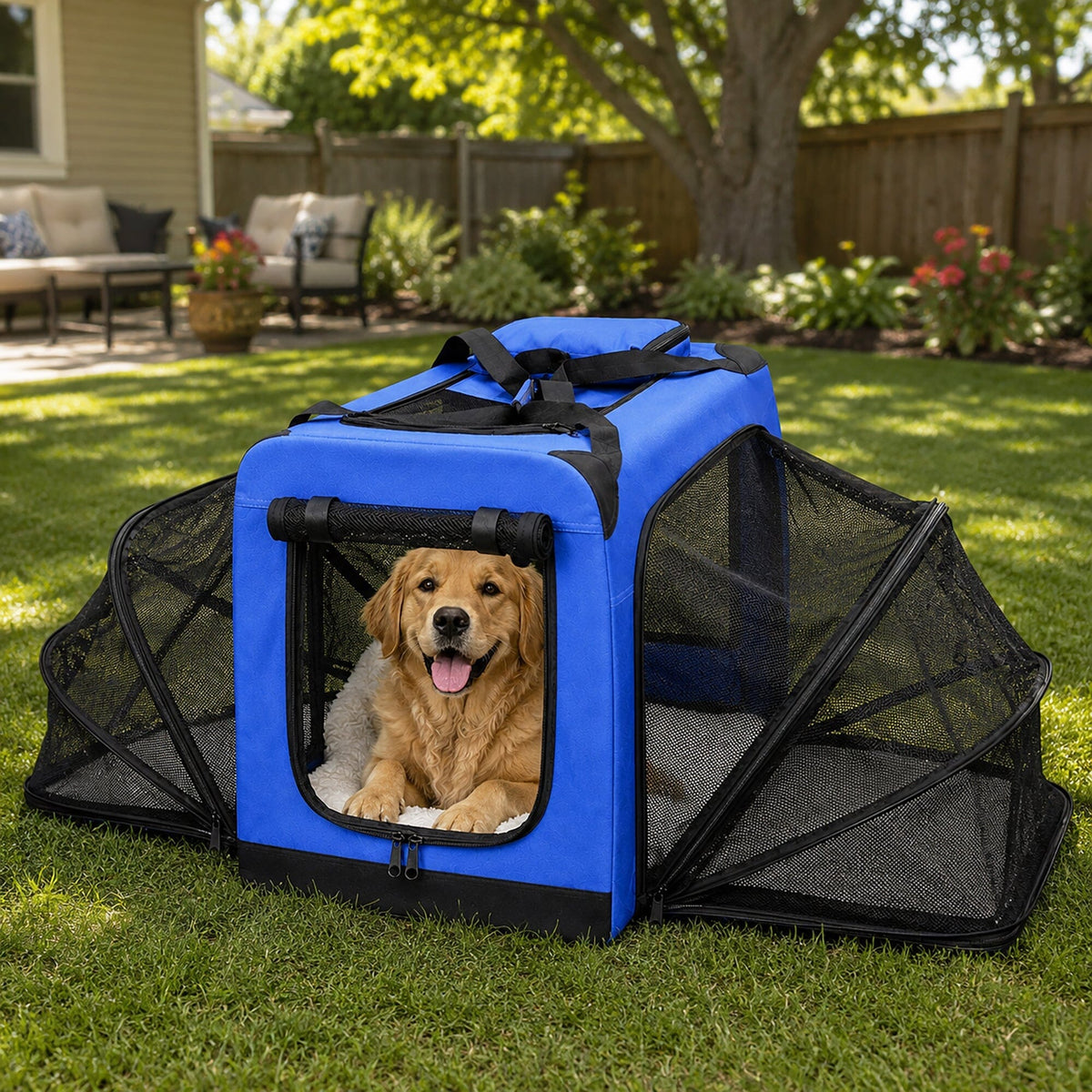 Pet Life ®  'Hounda Accordion' Metal Framed Soft-Folding
