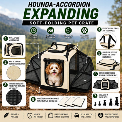 Pet Life ®  'Hounda Accordion' Metal Framed Soft-Folding