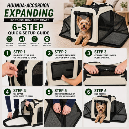Pet Life ®  'Hounda Accordion' Metal Framed Soft-Folding