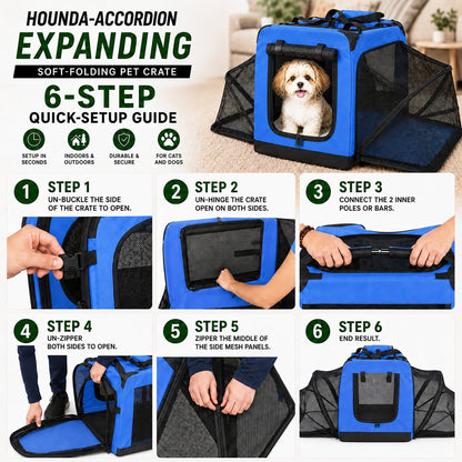 Pet Life ®  'Hounda Accordion' Metal Framed Soft-Folding