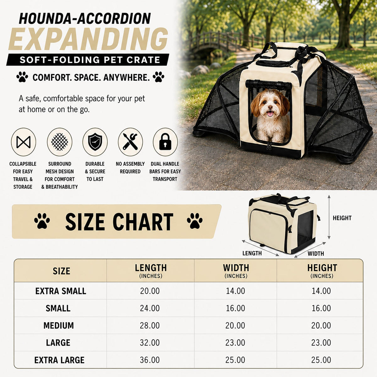 Pet Life ®  'Hounda Accordion' Metal Framed Soft-Folding