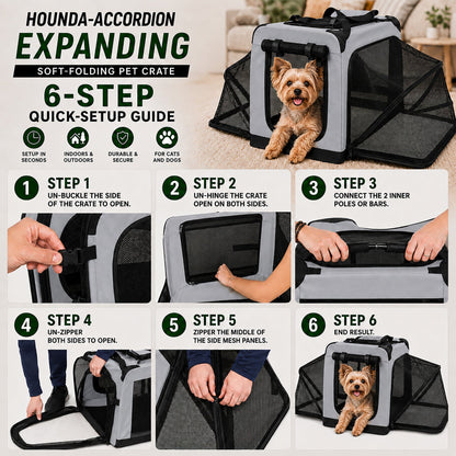 Pet Life ®  'Hounda Accordion' Metal Framed Soft-Folding