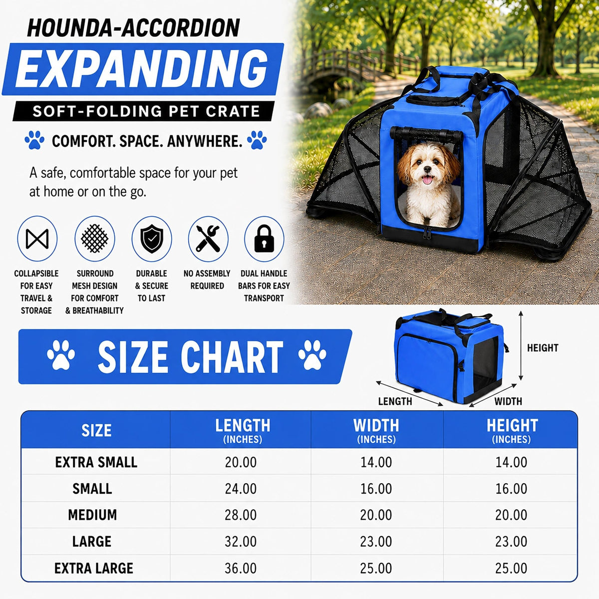 Pet Life ®  'Hounda Accordion' Metal Framed Soft-Folding
