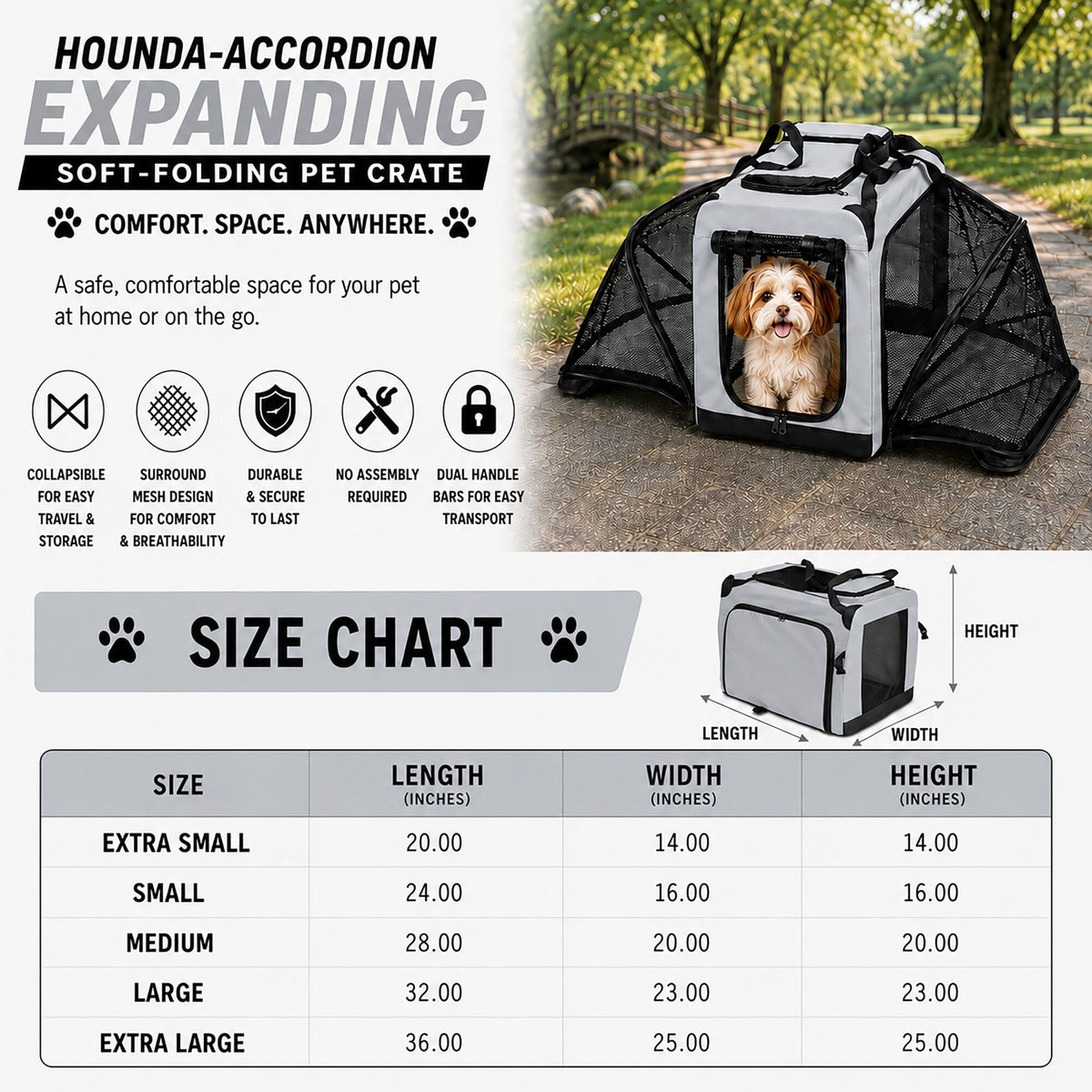 Pet Life ®  'Hounda Accordion' Metal Framed Soft-Folding