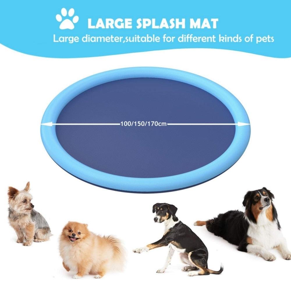 Splash Sprinkler Pad for Dogs Non-Slip Thicken Dog Pool with Sprinkler