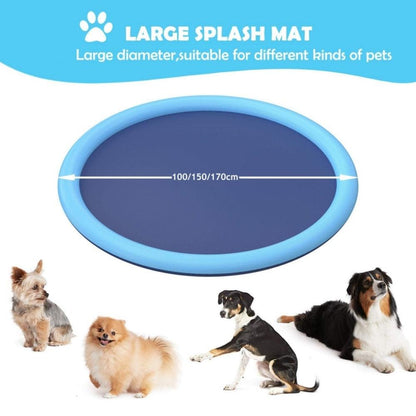 Splash Sprinkler Pad for Dogs Non-Slip Thicken Dog Pool with Sprinkler