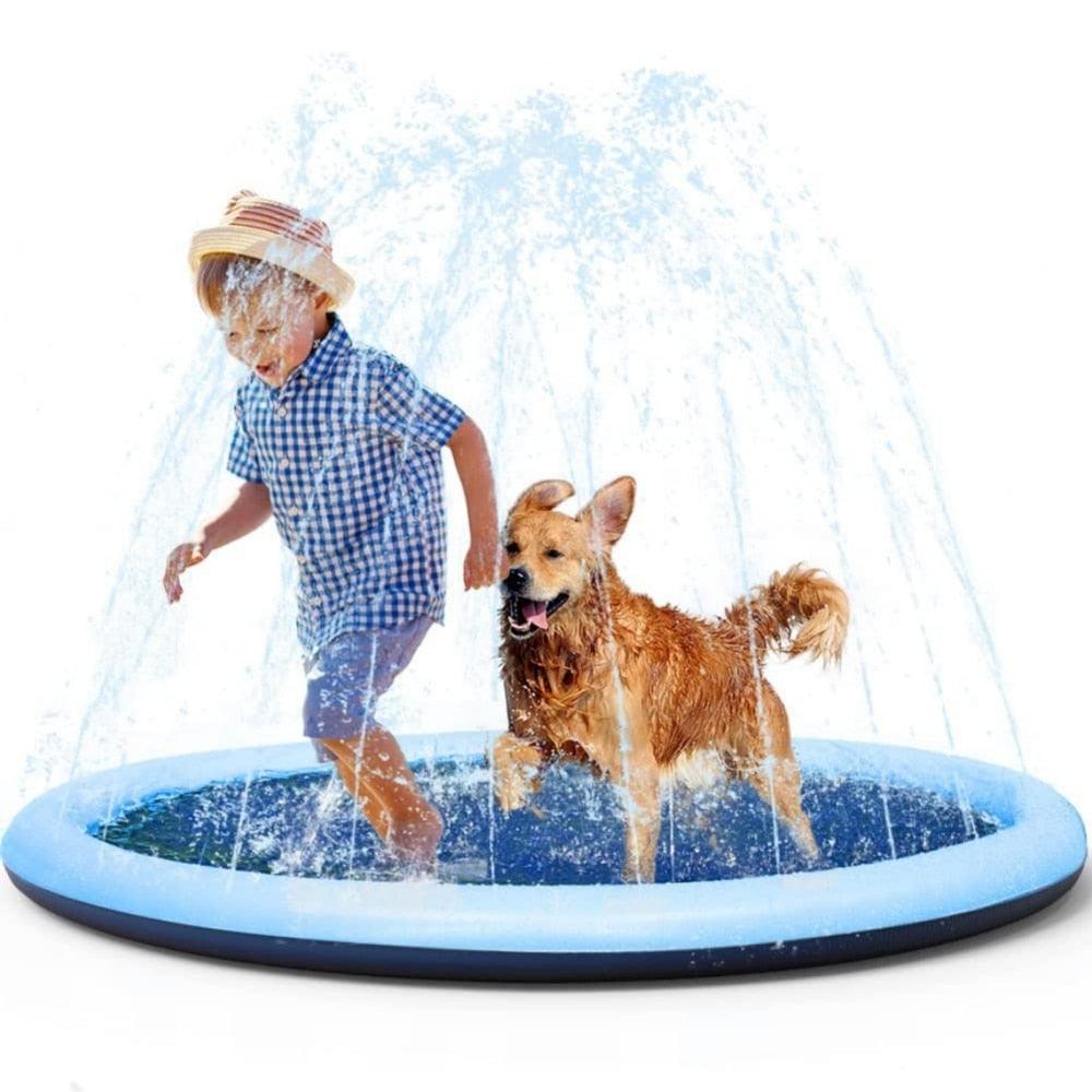 Splash Sprinkler Pad for Dogs Non-Slip Thicken Dog Pool with Sprinkler