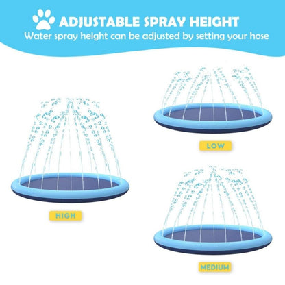 Splash Sprinkler Pad for Dogs Non-Slip Thicken Dog Pool with Sprinkler